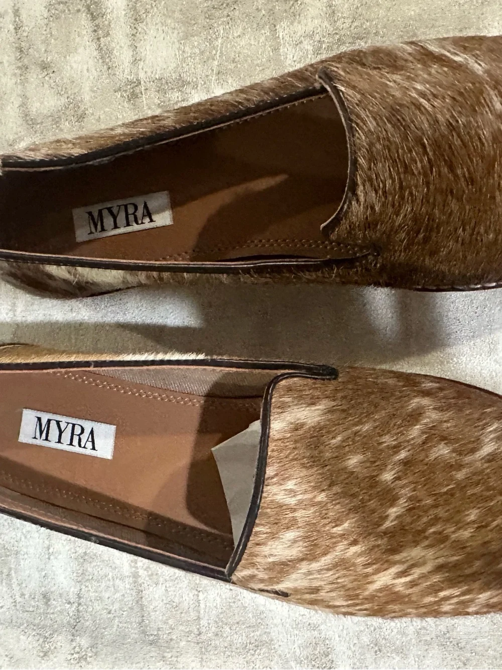 MYRA Hair-On Hide Slip on  Loafers Size 9